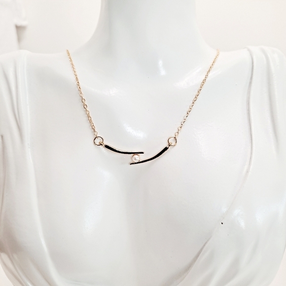 Gold Dainty Pearl Pendant Necklace Minimalist Boho Chain Layering Jewelry New - Picture 8 of 13